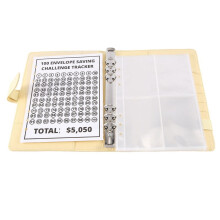 100 Envelope Challenge Binder, Savings Challenges Binder, Budget Binder, Easy and Fun Way to SaveMoney(Yellow)