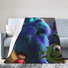 Hotelová deka s motívom Príšerky s.r.o., anime deka do postele, deka na pohovku, ultra mäkká flísová deka do spálne a obývačky, 60x50