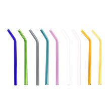 Feiona 1pcs Handmade Glass Straw Straight Bend Drinking Straws Reusable ECO-friendly Household Tea Juice Events Party Favors Supplies