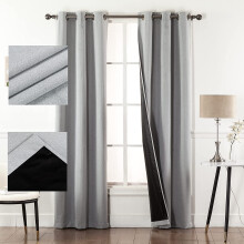 Painéal Cuirtíní Fuinneoige Dubhaithe Empire Home Fashion100% - Inslithe Teirmeach, Cúl Dubh & Grommets - 7 nDath - 4 Mhéid