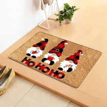 Manta navideña de 40*60 cm compatible con la decoración navideña - Alfombra de bienvenida para exteriores con estampado de árbol y copo de nieve