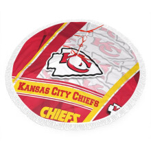 KC Chiefs Christmas Fringe Plush Tree Skirt, Football Team Colors, Easy Install, Sports Fan Gift (30" 36" 48")