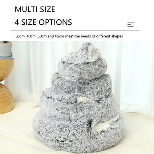 QISIWOLE Μακρύ Πλούσιο Κρεβάτι Γάτας, Πλενόμενο στο Πλυντήριο με Αντιολισθητικό & 2