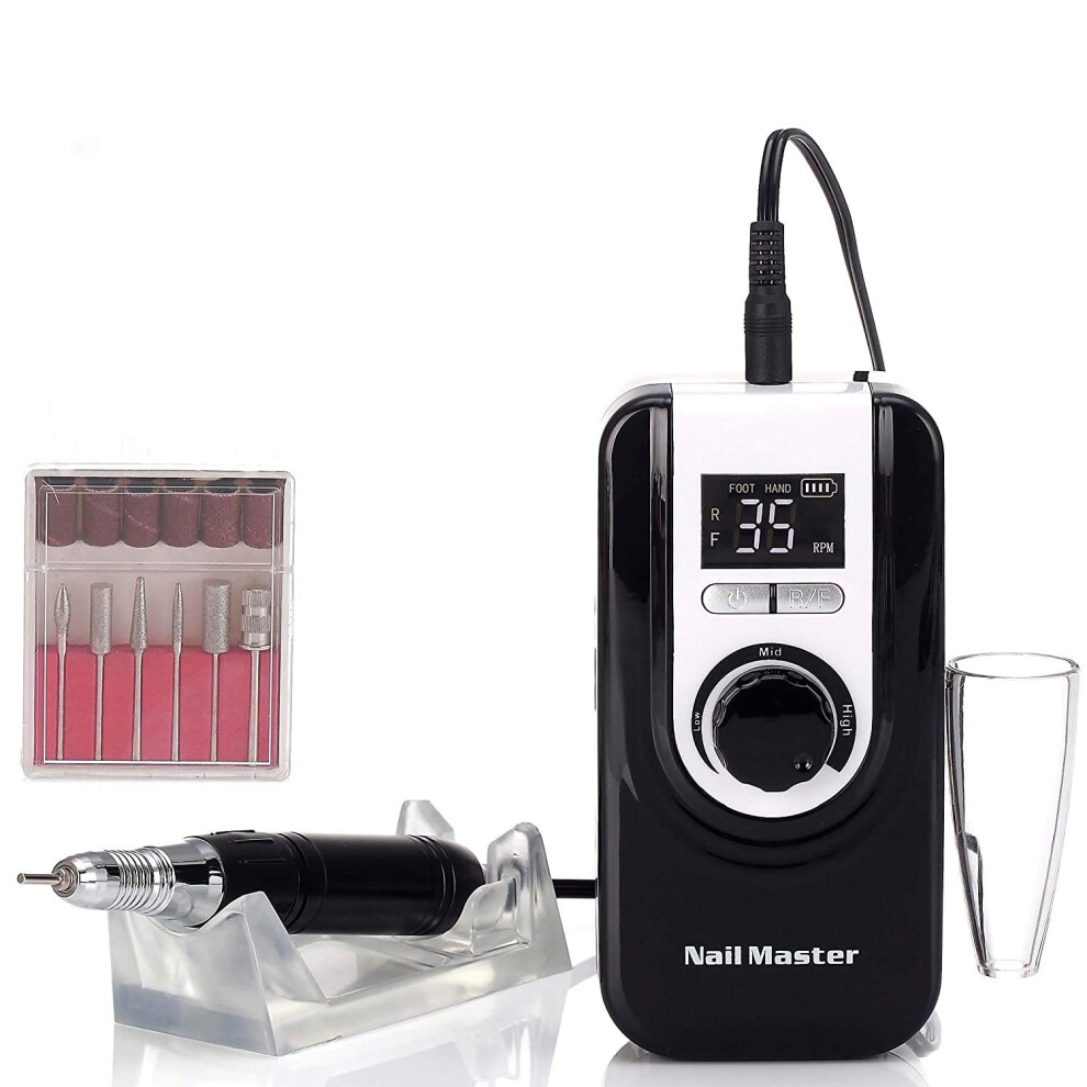 Professional Electric Nail Drill 35000 RPM Rechargeable Acrylic Nail File for Salon and Home Use