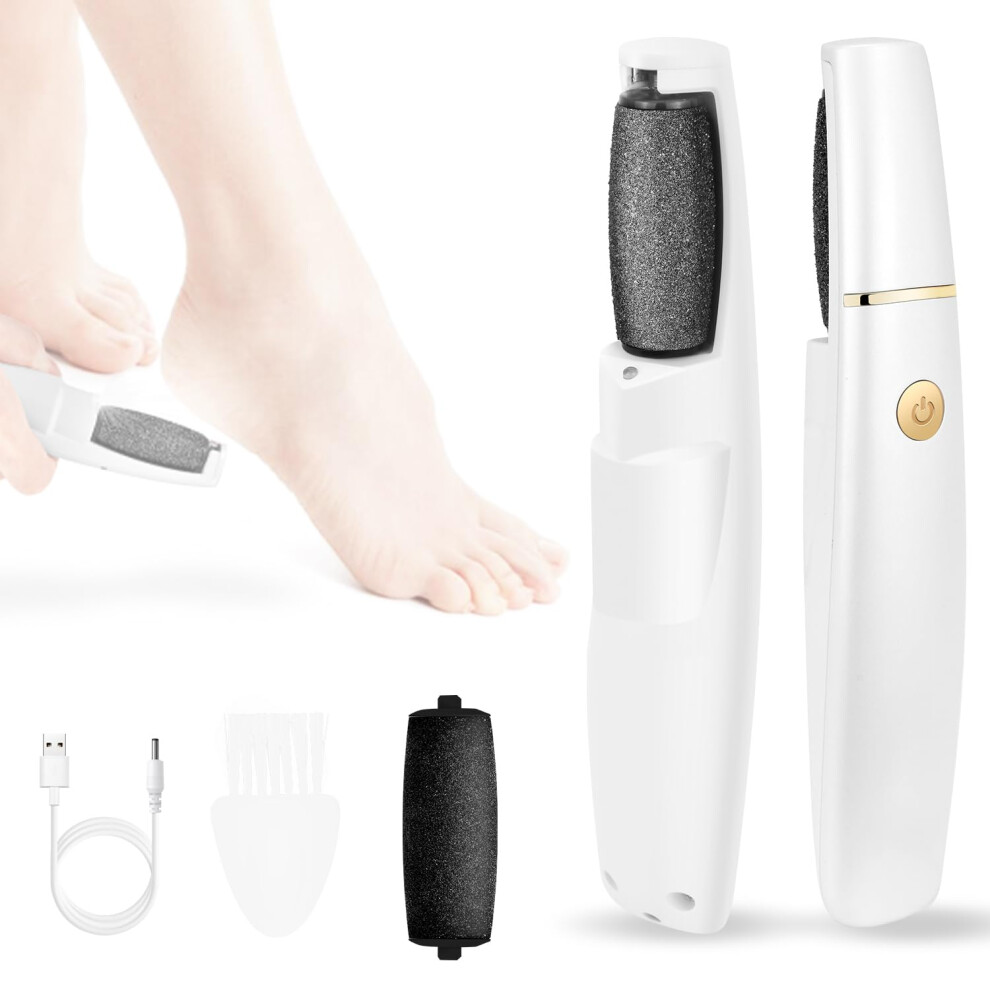Electric Foot Callus Remover with 2 Rollers, Rechargeable Foot File for Smooth and Soft Feet