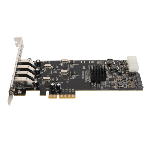 Κάρτα επέκτασης USB3.0PCIe 4 θυρών με υποστήριξη UASP και συνολικό εύρος ζώνης 20Gbps, δεν 1