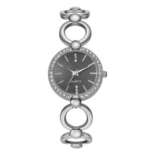 Vannavstøtende armbåndsur Mote Oval urskive Elegant Perle Dameklokke Quartz Analog urverk Rustfritt stål Rem Gave til venner Luksus W