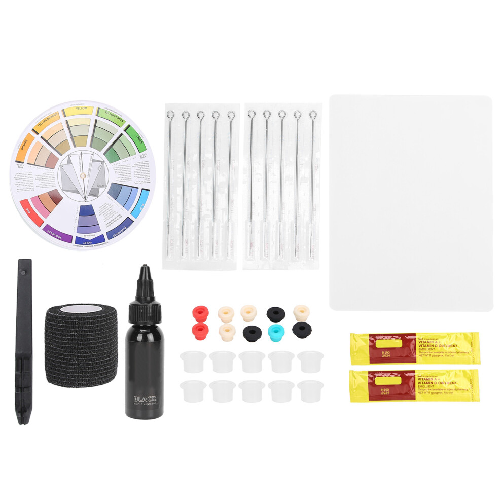 Professional Tattoo Kit, Tattoo Pen with Reusable Practice Skin & Individually Packaged Medical Stainless Steel Needles, Ensuring Safe & Precise