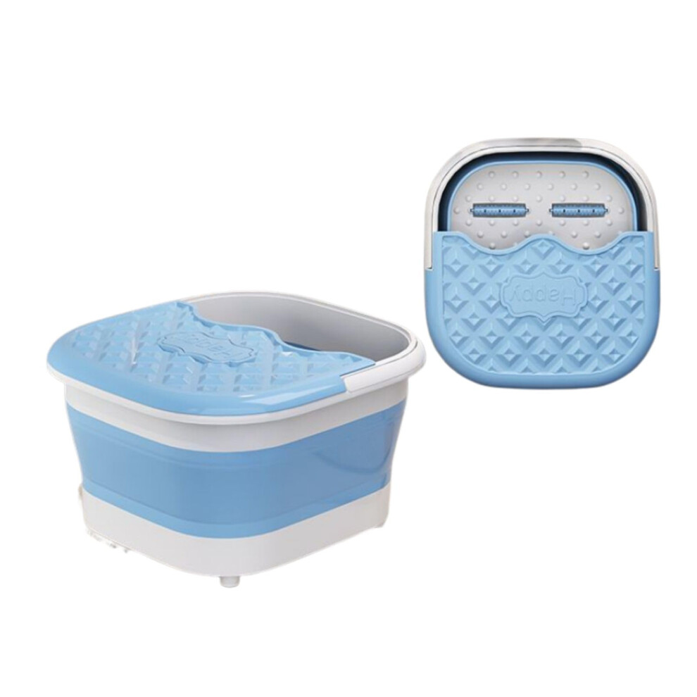 Collapsible Foot Bath with Lid, Massage Acupoint Surface, Foldable Foot Soak Tub for Home Spa