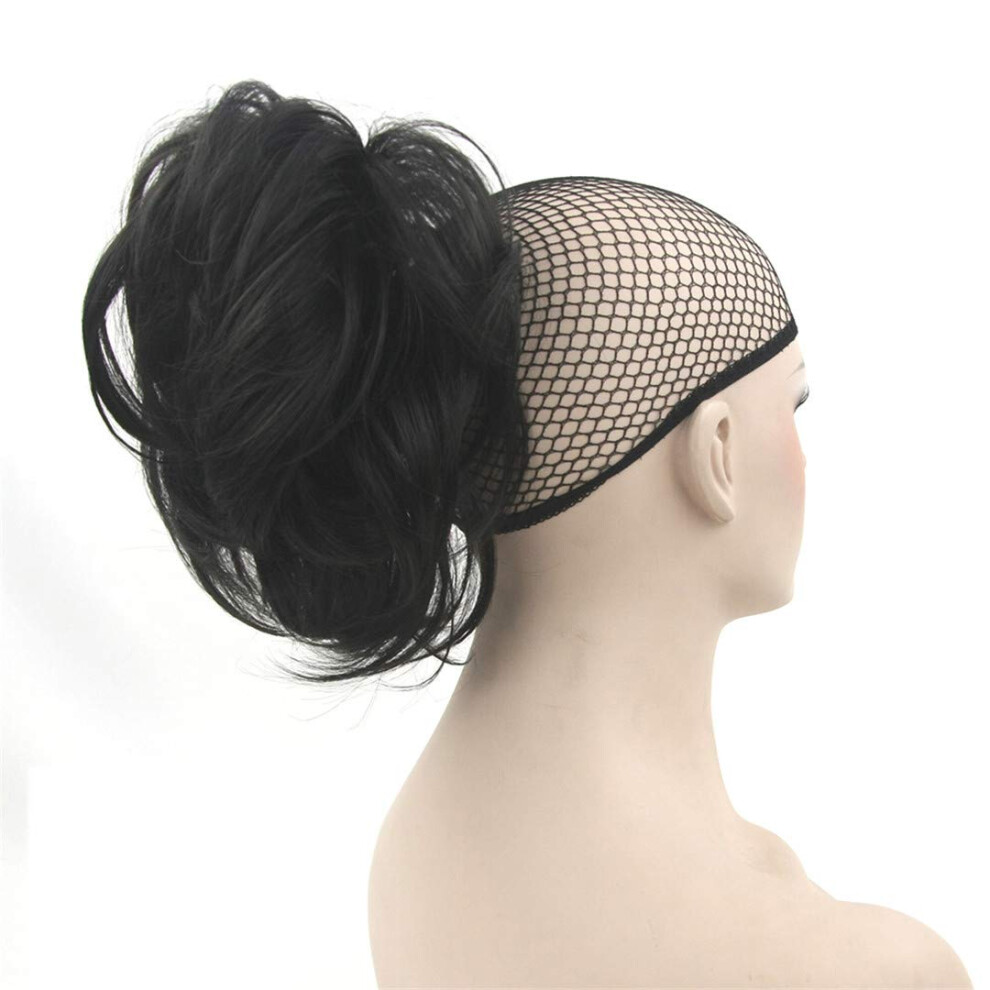 Unisex Gray 12 Inch Wavy Clip In Ponytail Hairpiece Â Blonde Piano Color Synthetic Extension