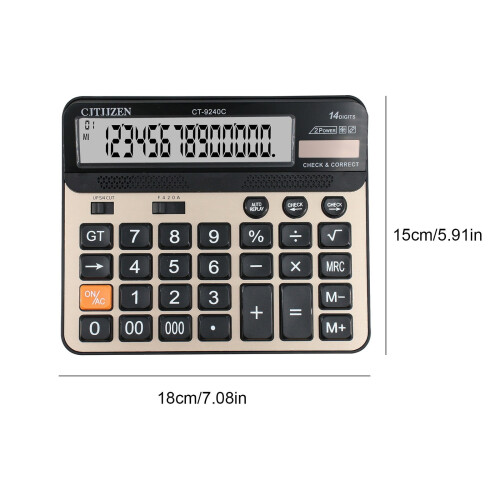 Ηλιακή αριθμομηχανή Viflosae14Digit για οικονομική και επαγγελματική χρήση με κουμπιά 2