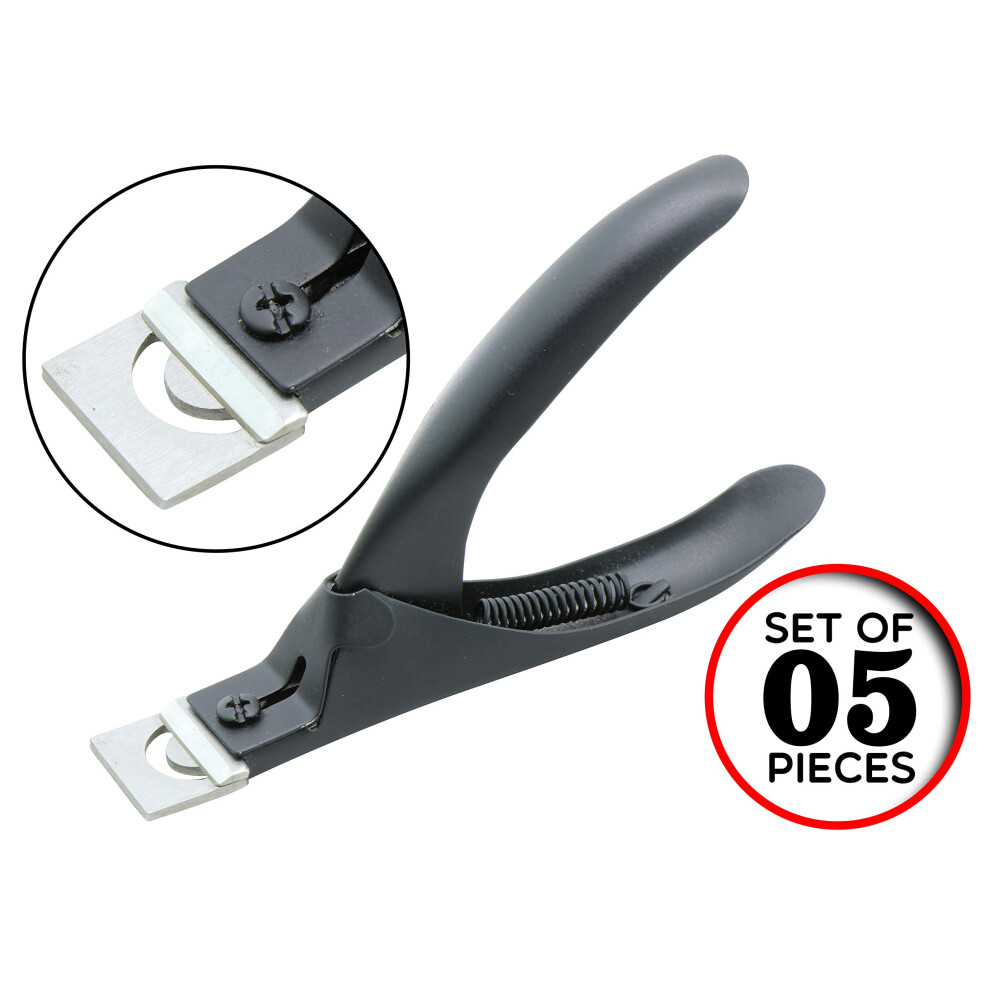 Black Professional Acrylic Nail Clippers For Artificial Nails, Coated Precision False Nail Cutter Set
