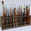 Ξύλινη θήκη για πινέλα67Paintbrushes Βάση αποθήκευσης στυλό γραφείου Αφαιρούμενη βάση 2