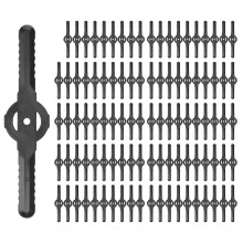 100 Stück Kunststoff-Rasentrimmermesser, Rasenmähermesser, Akku-Trimmer, Gartengerät, Rasenmäher-Trimmerzubehör