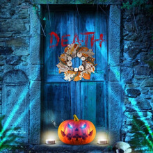Ofertas da Cyber Monday 2024: Guirlanda de flores de abóbora para o Halloween da Viflosae, decoração para pendurar na porta, ideal para festas em