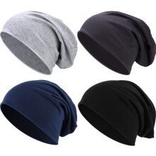 Gorro holgado fino de verano Kiibsot4Pieces, gorro unisex estilo hip hop para dormir, gorro de enano