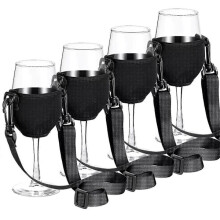 4 correas portátiles para sujetar copas de vino, soporte para copas de vino, correa para el cuello para copas de vino, ideal para cumpleaños.