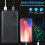 Μαύρο Power Bank Φορητός φορτιστής 50000mAh με διπλή θύρα USB, συμβατός με iPhone, συμβατός με 3