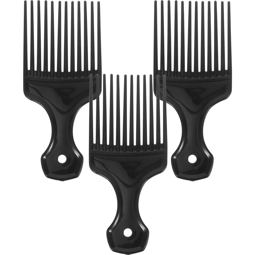 Unisex Black 3Pcs Large Wide Tooth Comb Hair Detangling Comb Hairdressing Rake Combs Slick Styling Hair Brushes (Black)