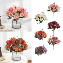 Sufanic zijden pioenrozen kunstbloemen nepboeket voor bruiloftsdecoratie, oranje
