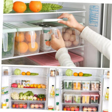Boîte de rangement empilable pour réfrigérateur, organisateur de réfrigérateur, bacs de rangement pour aliments, armoire de réfrigérateur