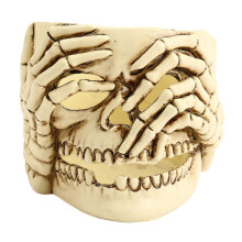 Decor de sfeșnic cu craniu de Halloween, 3Expressions opțional, compatibil cu decorațiunile de birou pentru petreceri de acasă, adaugă mister