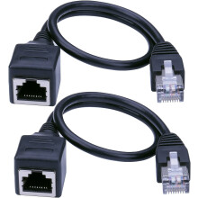 Ethernet-förlängningskabel - 2-pack Ethernet LAN Hane till Hona Nätverkskabel RJ45Cat6 Förlängningspatchkabel