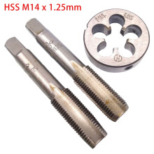 Gwintownik stożkowy i wtykowy HSS M14x1,25 mm oraz narzynka M14x1,25 mm do gwintów metrycznych prawych