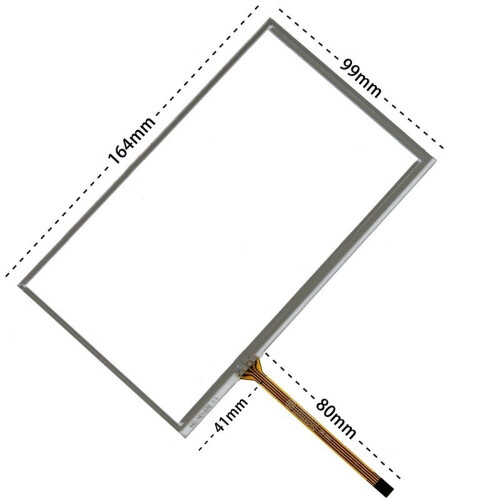 Tela LCD plana sensível ao toque de 7 polegadas com 4 linhas para computador de controle industrial, 164*99mm