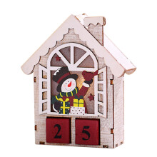 Giyblacko Desktop OrnamentChristmas Lighted Calendar Wooden Creative Countdown Ornament