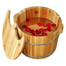 Wooden Foot Spa Tub Large Solid Wood Basin for Adults Deep Soak Comfort Home Pedicure Relaxation