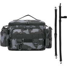 Sac de rangement étanche pour matériel de pêche avec séparateurs, gris