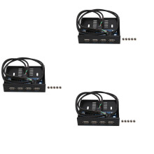 3 stuks 3,5 inch floppy bay 4 poorten USB 2.0 hub USB 2.0 frontpaneel uitbreidingsadapter connectorbeugel met 9-pins kabel