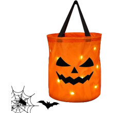 Halloween LED -valolla varustetut karkkipussit, yhteensopivat YZhouD:n kanssa, suuret kurpitsa-karkkiämpärit, monikäyttöiset herkkupussit lapsille