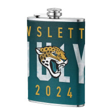 Jaguars Flagon Hip Flask 8oz, Food-Grade Stainless Steel & Leather, Portable for Men, Compatible with Outdoor Sports, Camping, Wedding