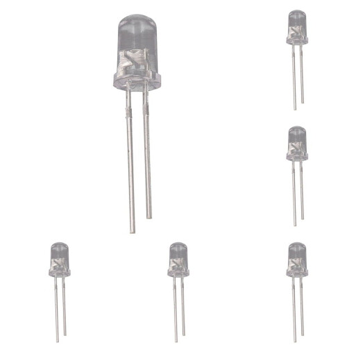 200 τεμάχια 5 χιλιοστών λευκά φώτα διόδου LED DC3V20MA λαμπτήρες λαμπτήρων ηλεκτρονικά