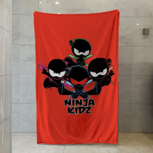 Ninja Kidz Anime -peitto - 75 cm x 102 cm - ilmastointihuone, lentokone, sohva, asuntola, koti, ulkotila - lahja lapsille, aikuisille