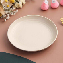 RBCKVXZ 3Pcs Plastic Plates, Thanksgiving Table Decor, Reusable Dinner Dessert Plates, 6.9Inch, Room Decor, Home Decor Flatware on Clearance, Beige