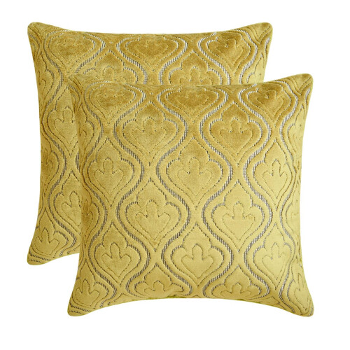 ΑρχικήCentric Μαξιλαροθήκη Designer 22"x22" σε βελούδινο chartreuse γεωμετρικό σχέδιο, κομμένη 2