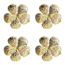 Blommor Servettring Ornament Dekor Klämmor Ringar för Servetter Bordselement Hållare Metall
