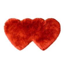 Poaug Carpet Clearance Wool Imitation Sheepskin Rugs Faux Non Slip Bedroom Shaggy Carpet Mats on Sale Room Decor Red