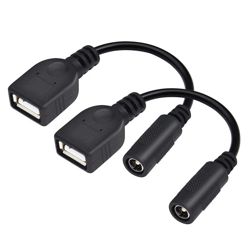 Καλώδιο τροφοδοσίας USB σε DC 5V ï¼ŒΚαλώδιο μετατροπής DC 5.5x2.1mm θηλυκό σε USB θηλυκό για