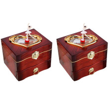 2x Spieluhr aus Kunststoff, Schmuckkästchen, Handkurbel-Spieluhrmechanismus, Geschenk