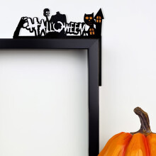 SUSUchens1Pair Halloween ajtó sarok dekoráció, ijesztő denevér pókháló dísz, szellem függőtábla beltéri és kültéri használatra,