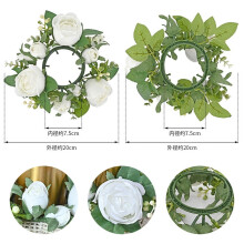 Krans af kunstige blomster til lysringe til bryllupsbordfest Kunstig roselysring
