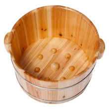 Wooden Foot Bath Basin Solid Oak Tub for Relaxing Soak and Home Spa Foot Care