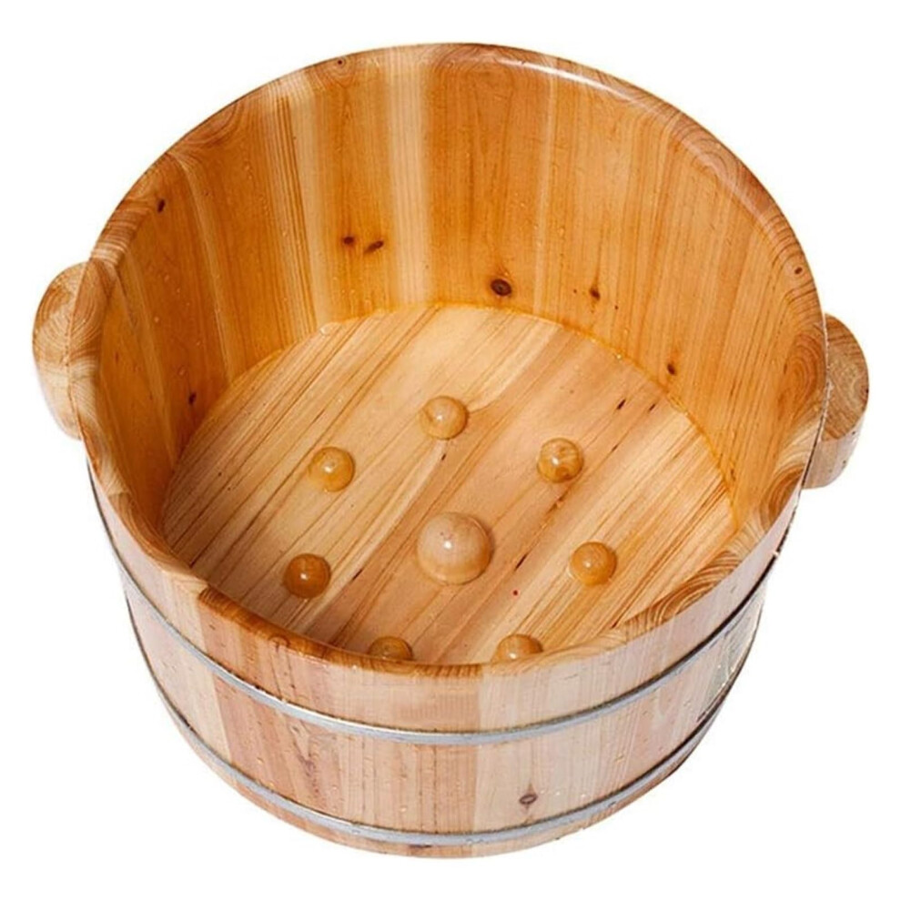 Wooden Foot Bath Basin Solid Oak Tub for Relaxing Soak and Home Spa Foot Care