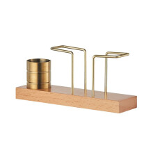 Skrivbordsorganisatör Trä Tissue Paper Holder Servettställ Tandpetare Förvaringslåda