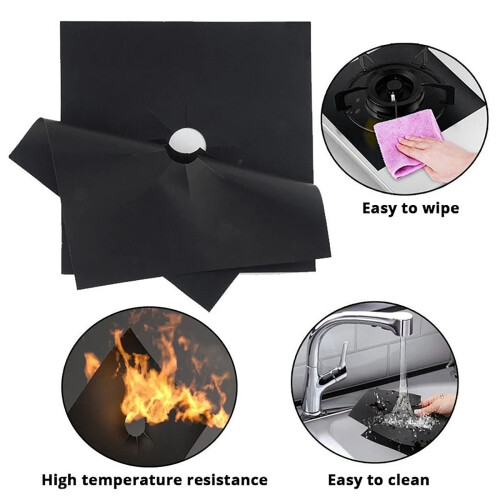 WinysinReusable4PCS Αλουμινένιο Φύλλο Αερίου Προστατευτικό Κάλυμμα Καυστήρα Σόμπας