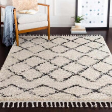 Area Rugs, 4X6 Grace Global Charcoal/Beige Area Rug, White Beige Black Carpet For Living Room, Bedroom Or Kitchen (3'11" X 5'7")